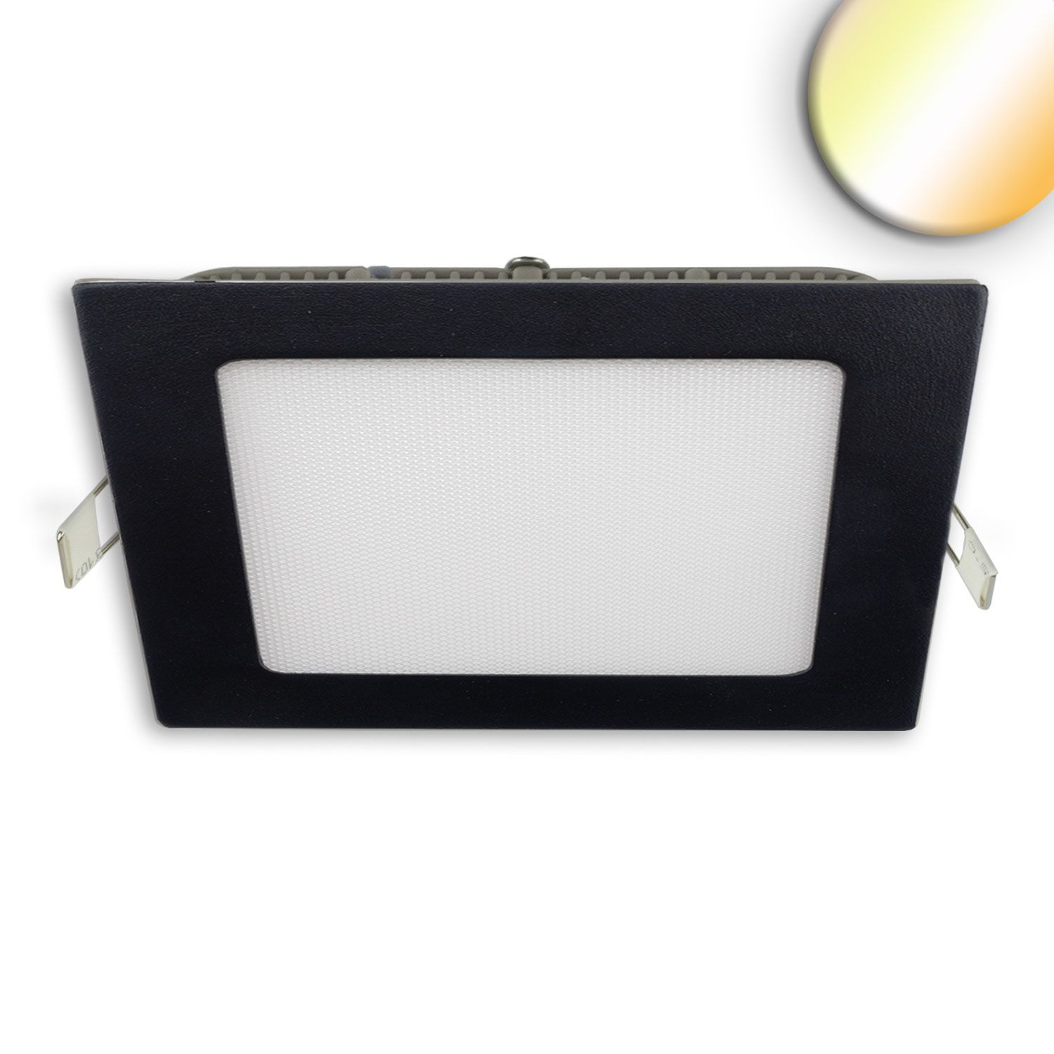 ISOLED LED Downlight, 18W, eckig ultraflach schwarz, 225x225mm, ColorSwitch 3000|3500|4000K, dimmbar - 1