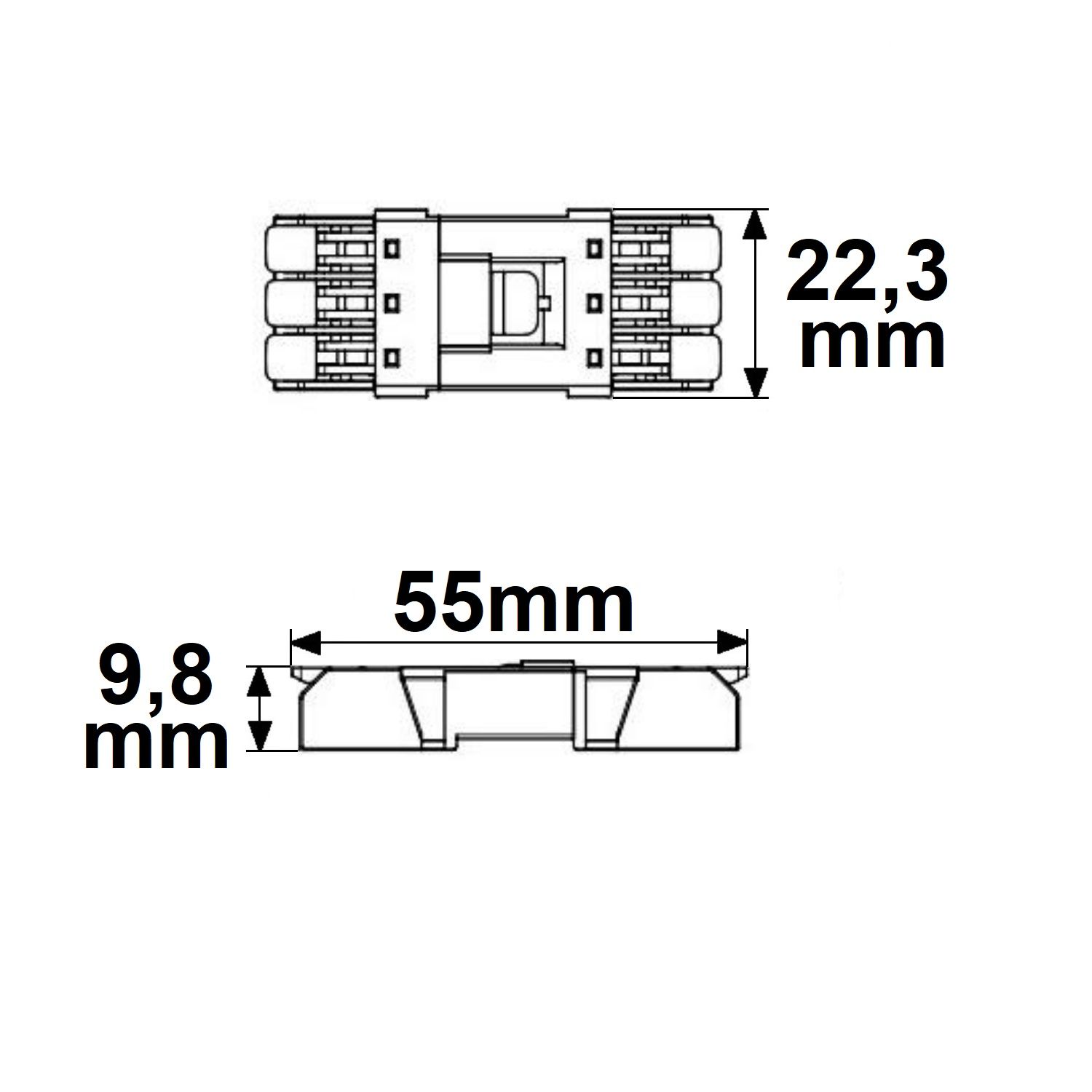 ISOLED Durchgang Steckverbinder 3-polig, 0,5-2,5mm², max. 250V/10A - 2