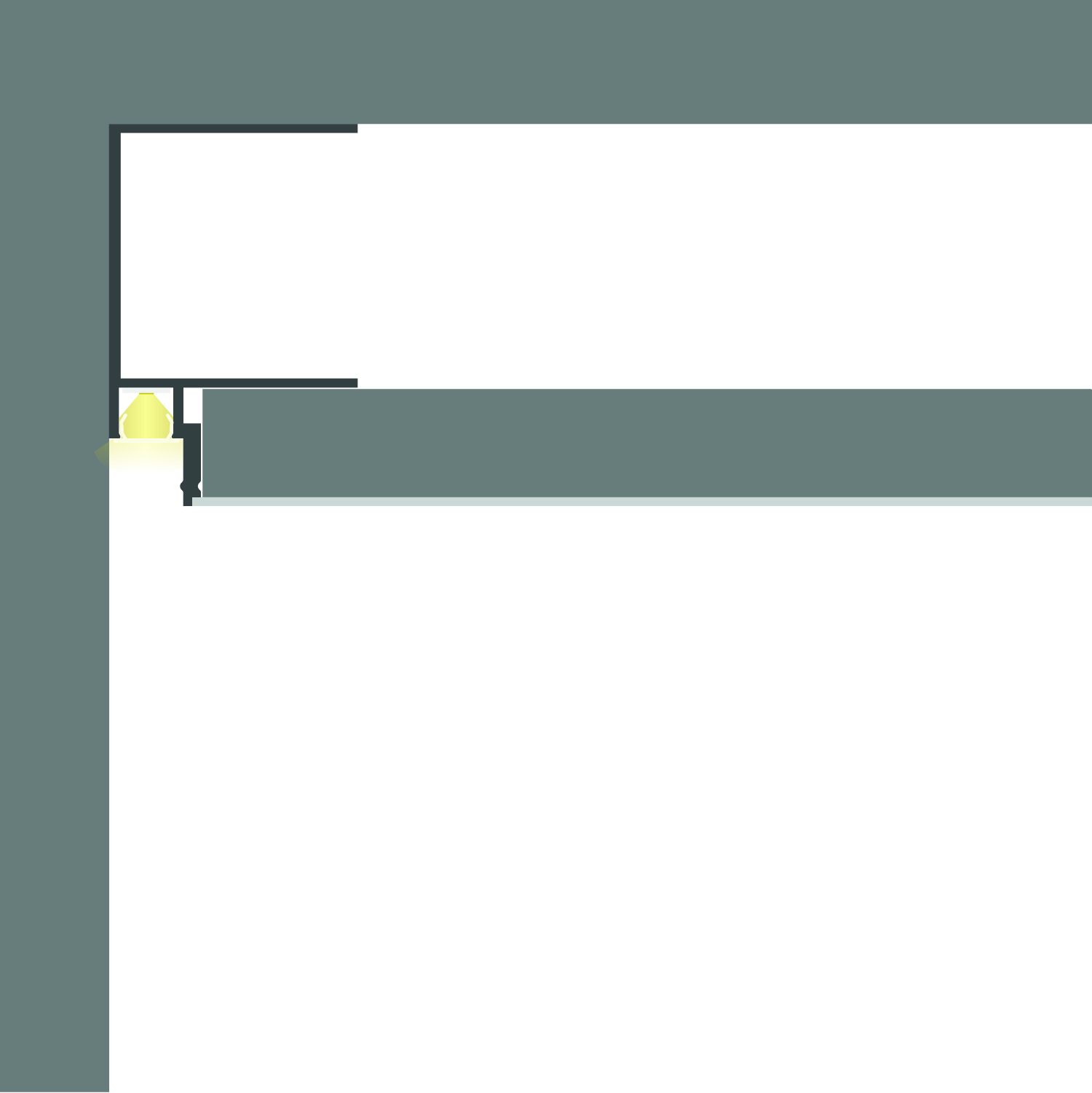 ISOLED LED Trockenbauprofil Schattenfuge 8, schwarz pulverbeschichtet RAL 9005, 200cm - 4