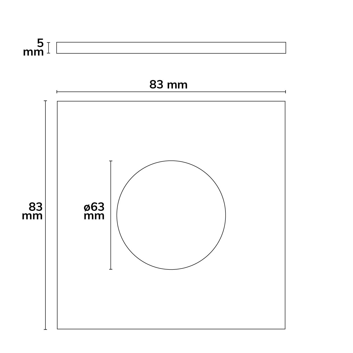 ISOLED Cover Aluminium eckig chrom für Sys-68 - 3