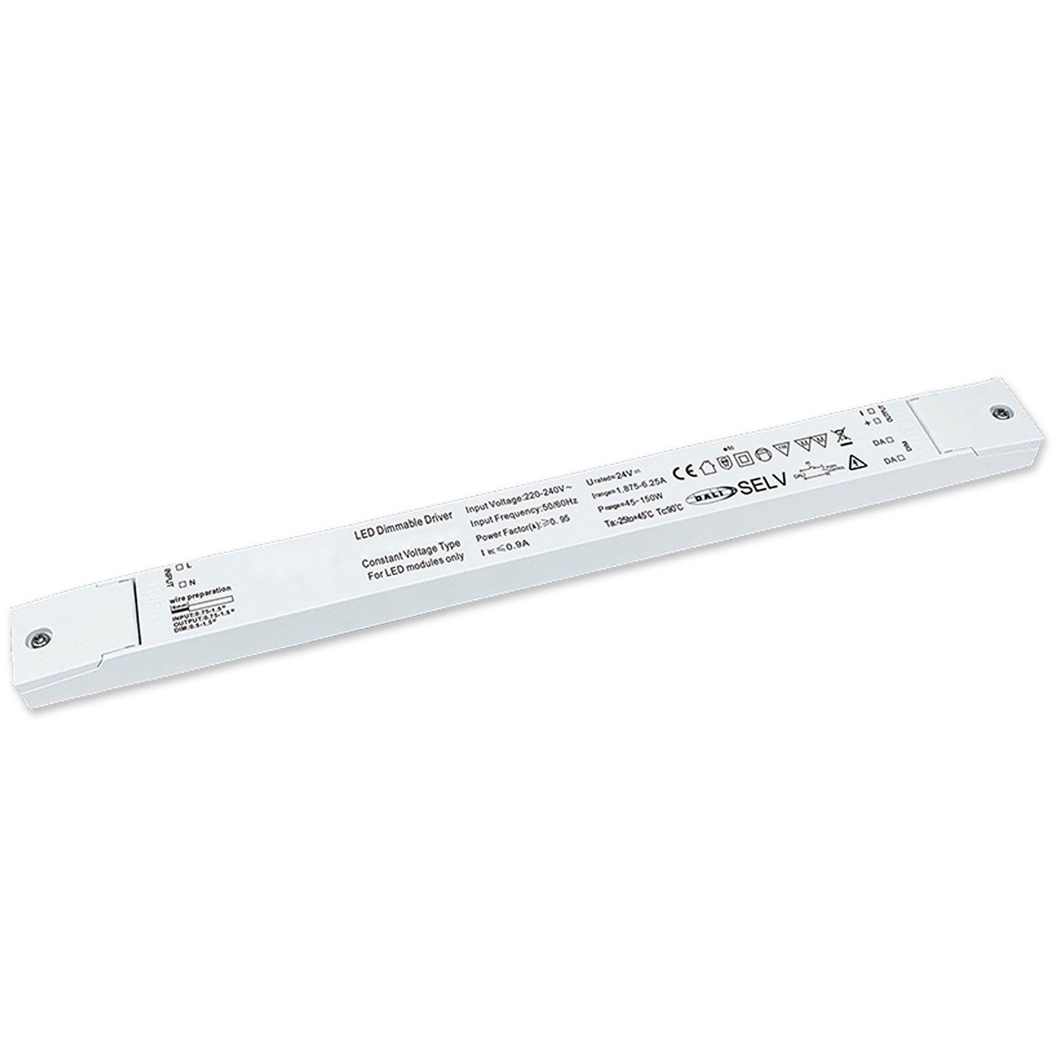 ISOLED LED PWM-Trafo 24V/DC, 0-150W, Push/DALI-2 dimmbar, SELV, ultraflach, ultraschmal - 1