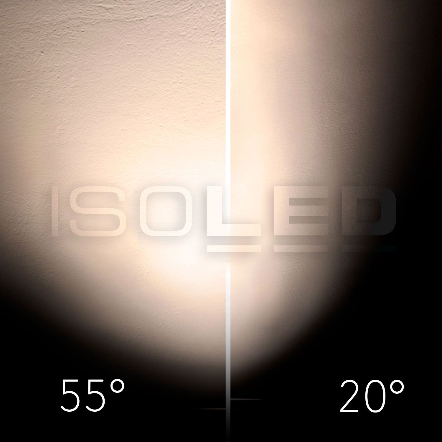 ISOLED 3-Phasen Schienenstrahler fokussierbar, 24W, 20°-55°, schwarz matt, 3000K, DALI dimmbar - 4
