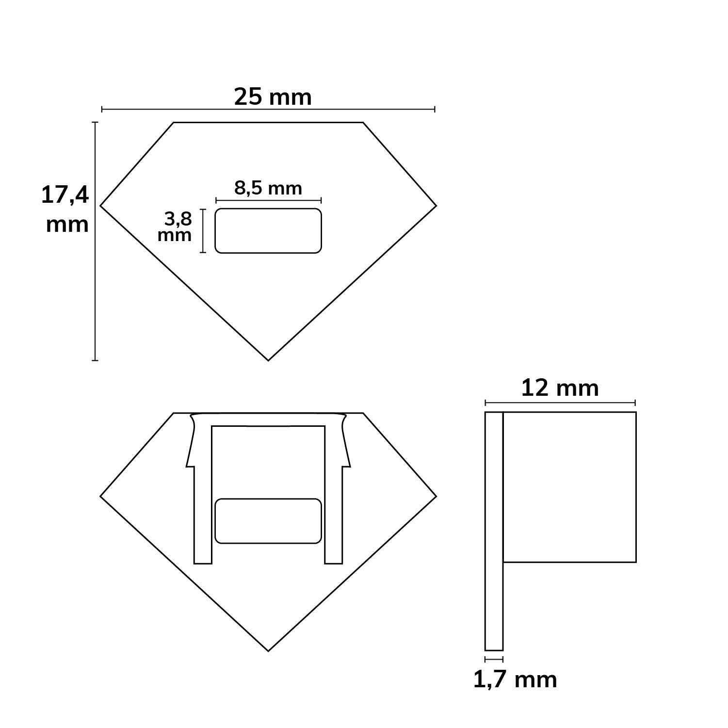 ISOLED Endkappe EC42B schwarz für CORNER11 mit Kabeldurchführung, 1 STK - 2