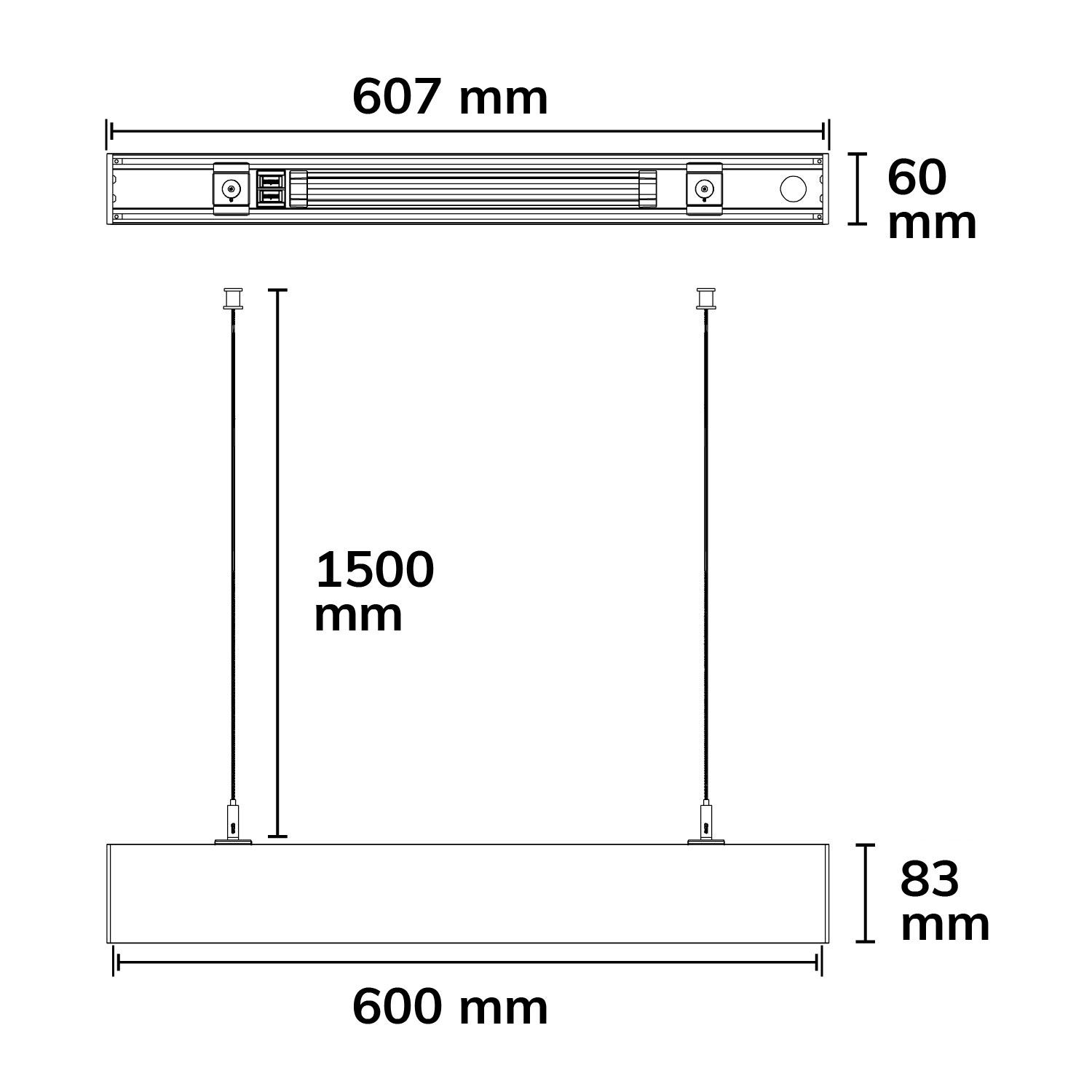 ISOLED LINKLINE50 LED Aufbau/Hängeleuchte, 60cm, 15W, UGR