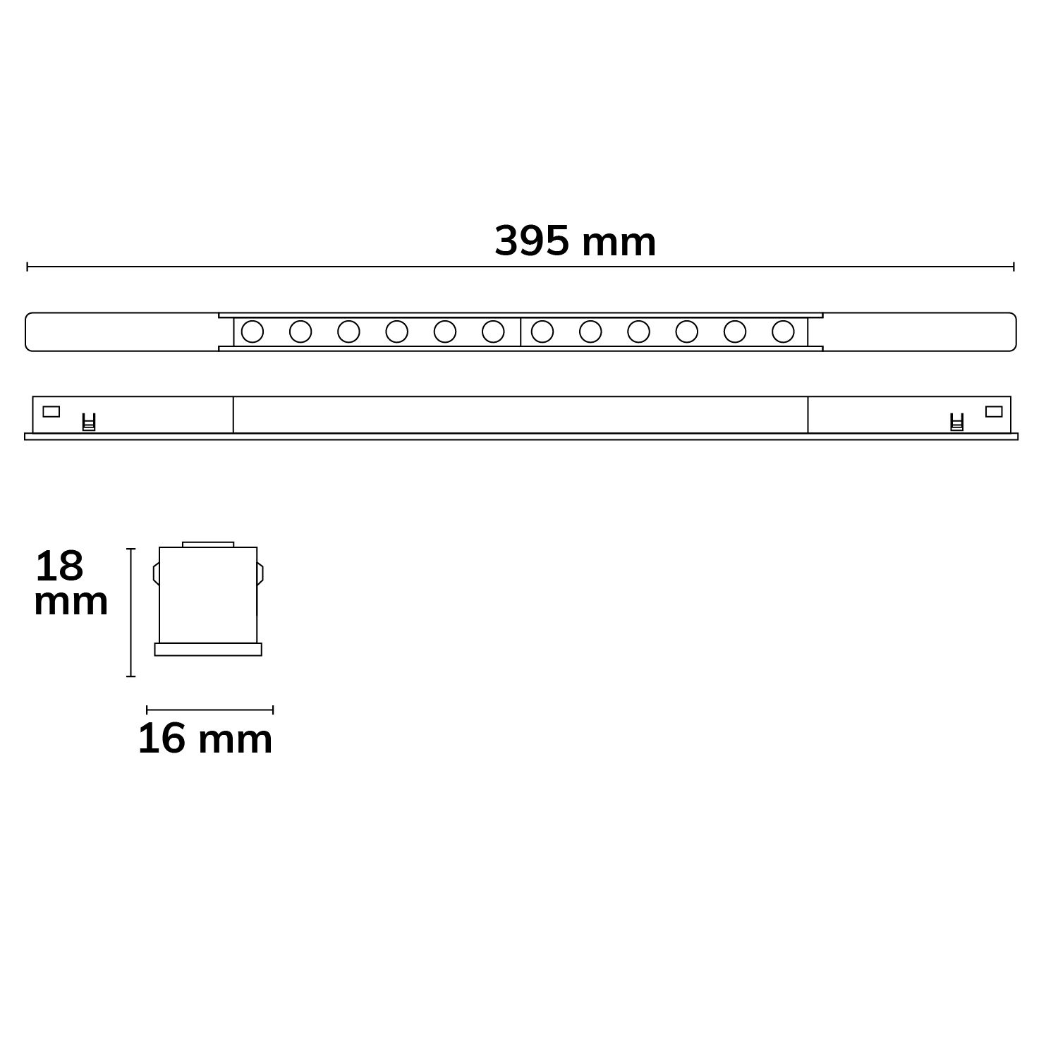 ISOLED Track48 Leuchte Mini Raster, weiß, 34cm, 12W, 36°, UGR