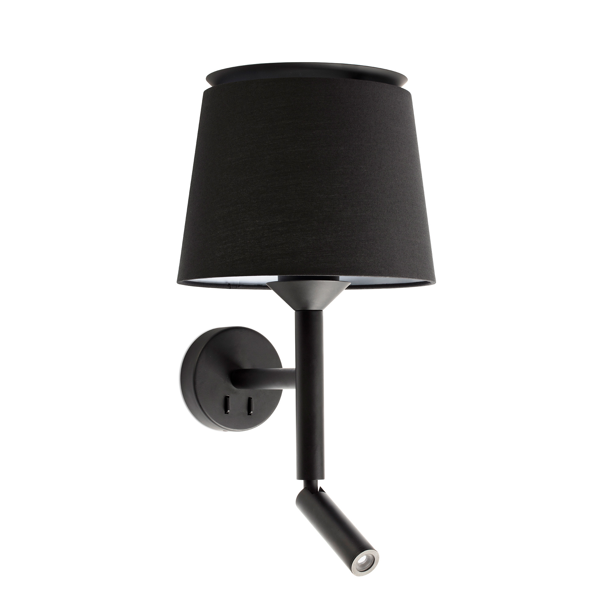Faro SAVOY Wandleuchte mit Leser schwarz/schwarz Faro SAVOY Wandleuchte mit Leser schwarz/schwarz - Produktbild 1