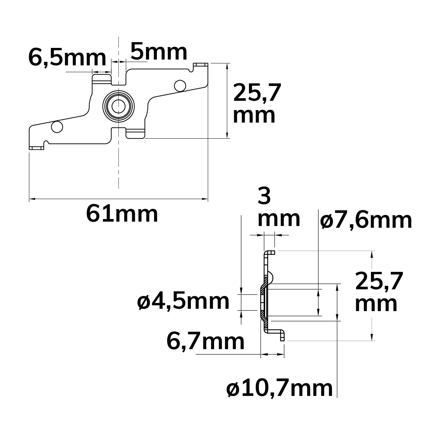 ISOLED Track48 Montageclip für Track48 Aufbauschienen, weiß, 2 Stück - 2