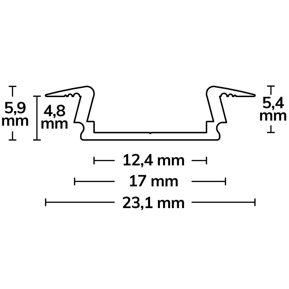 ISOLED LED Einbauprofil DIVE12 FLAT Aluminium eloxiert, 300cm - 3