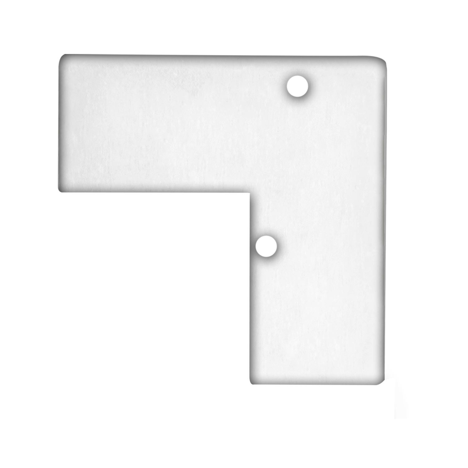 ISOLED Endkappe EC93 Aluminium weiß RAL 9003 für Profil HIDE ANGLE inkl. Schrauben - 1