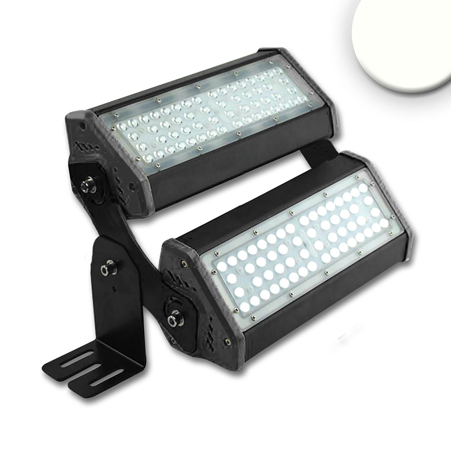 ISOLED LED Fluter/Hallenleuchte LN 2x 50W, 30x70°, IK10, IP65, 1-10V dimmbar, neutralweiß - 1