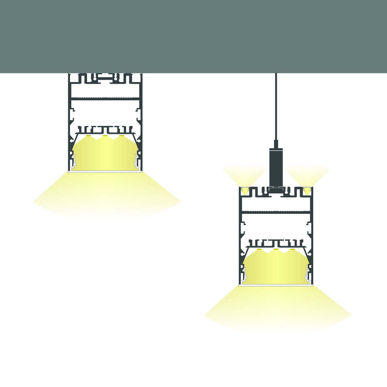 ISOLED LED Leuchtenprofil LAMP40 Aluminium schwarz pulverbeschichtet, 300cm - 5