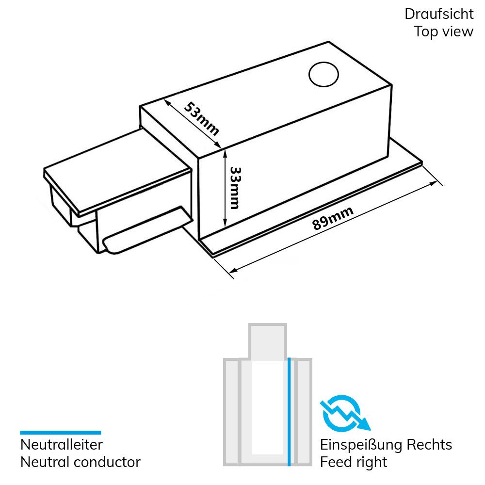ISOLED 3-Phasen Classic Einbau Seiten-Einspeisung N-Leiter rechts, Schutzleiter links, schwarz - 2