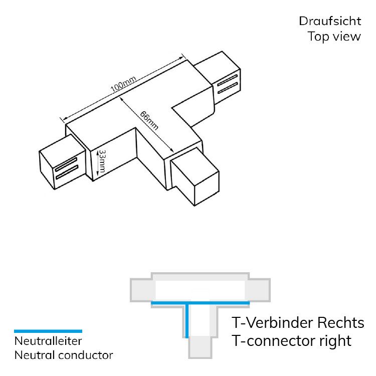ISOLED 3-Phasen S1 T-Verbinder N-Leiter rechts, Schutzleiter links, weiß - 2