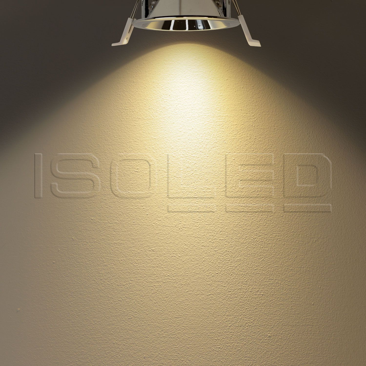ISOLED LED Einbaustrahler BACK60, alu glänzend, rund, 5W, CRI90, 3000K, rückversetzt, UGR