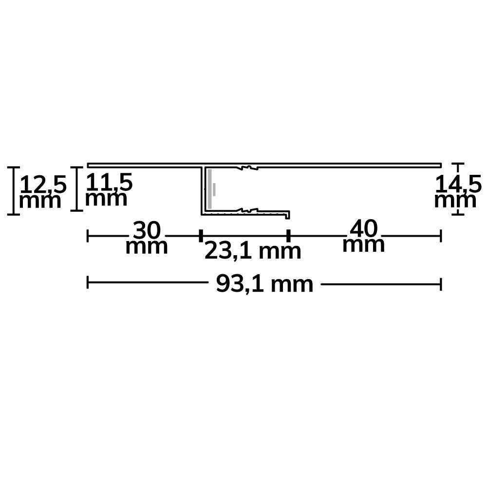 ISOLED LED Trockenbauprofil Schattenfuge 40, 200cm - 3