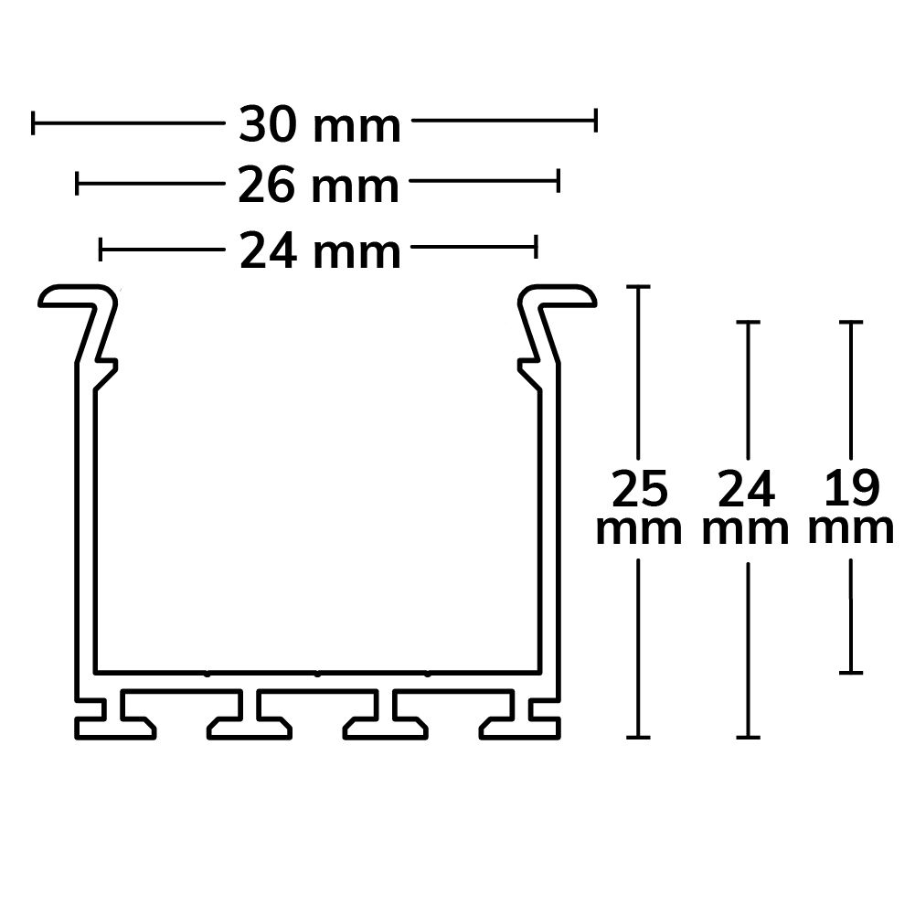 ISOLED LED Einbauprofil WING20 Miniflansch gerade, eloxiert L: 200cm - 4