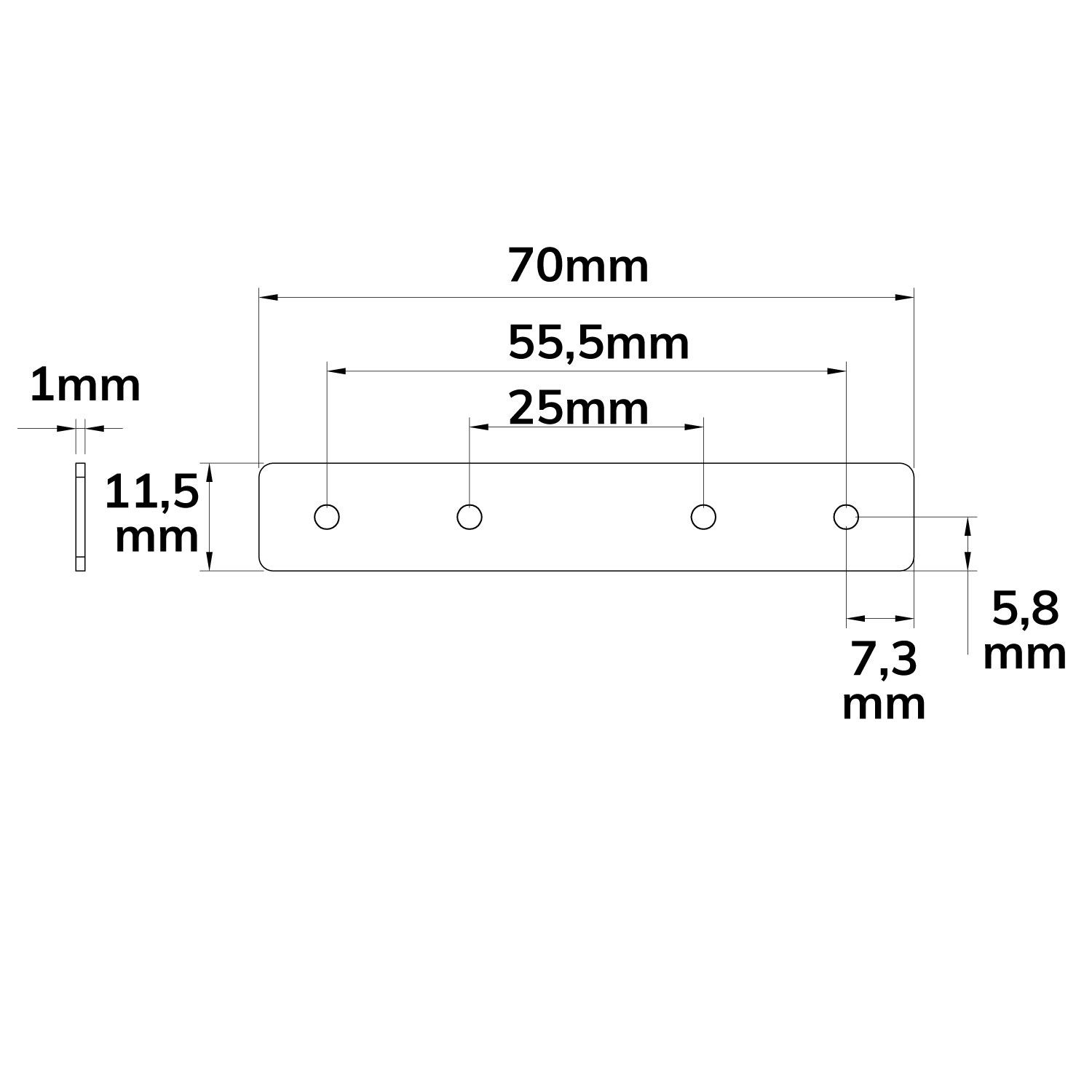 ISOLED Track48 Verbindungsplatte für Trockenbauschiene, 2 Stück - 3