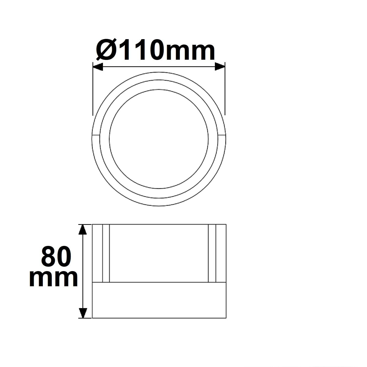 ISOLED LED Wandleuchte rund, 6W, IP54, sandschwarz, warmweiß - 2