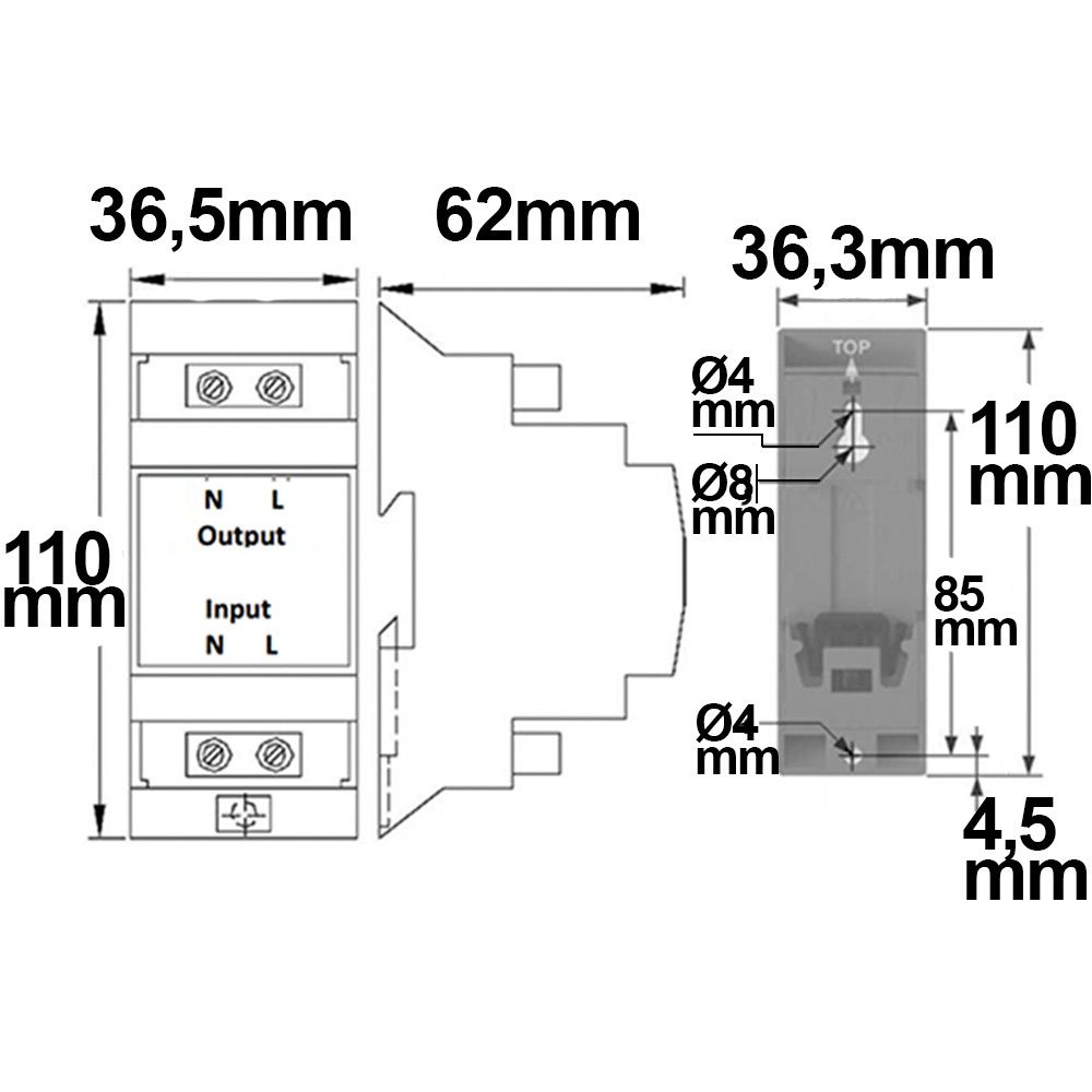 ISOLED Einschaltstrombegrenzer 16A für kapazitive Lasten, Hutschienenmontage - 3