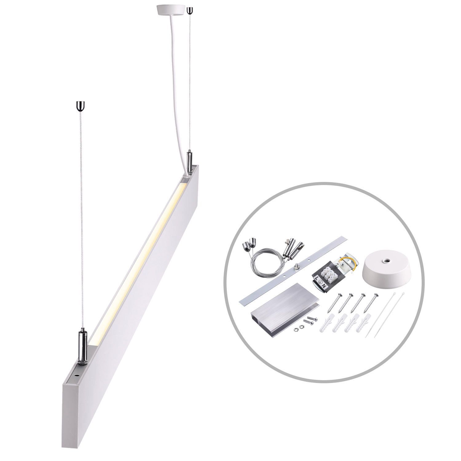 ISOLED LED Hängeleuchte Linear Up&Down 1200, 40W, prismatisch, linear- u. 90° verbindbar, weiß, neutralweiß - 3