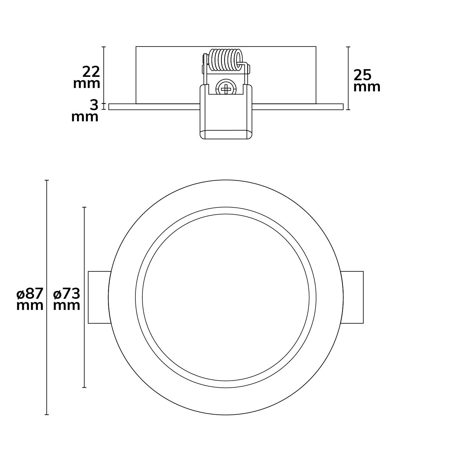 ISOLED Einbaurahmen Ion rund, Loch 73mm, weiß, für GU10/MR16 Spots - 2