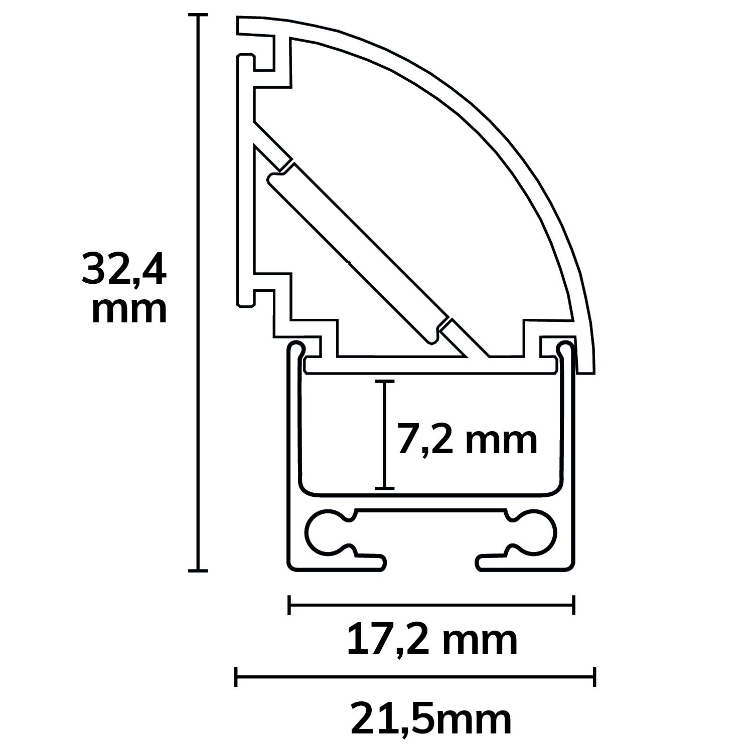 ISOLED LED ECKPROFIL CORNER13, opal/satiniert, 260cm - 3