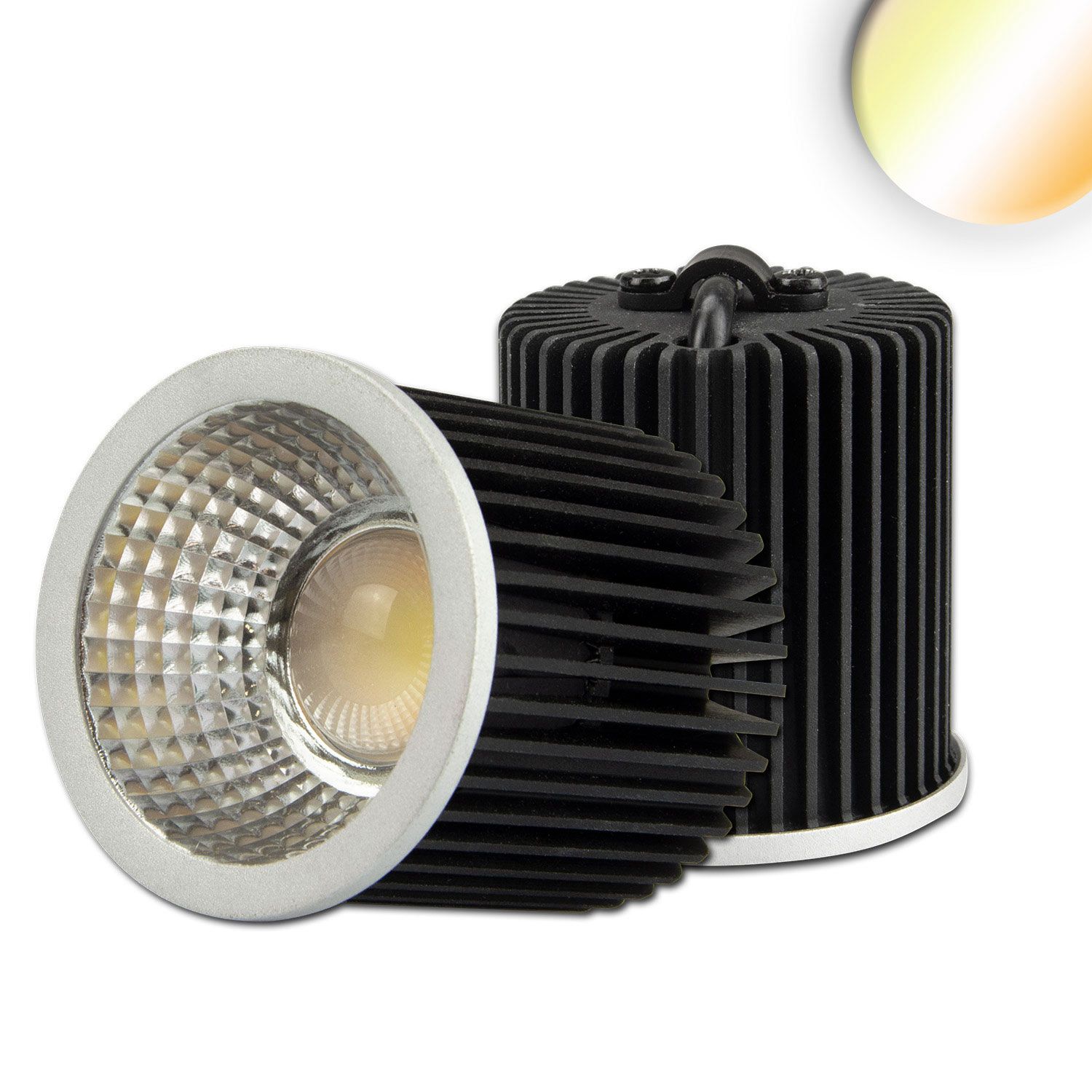 ISOLED LED Spot weißdynamisch GU10 8W, 3-polig, 24V DC, silber, 60°, 2700-5700K, CRI80 ISOLED LED Spot weißdynamisch GU10 8W, 3-polig, 24V DC, silber, 60°, 2700-5700K, CRI80 - 1
