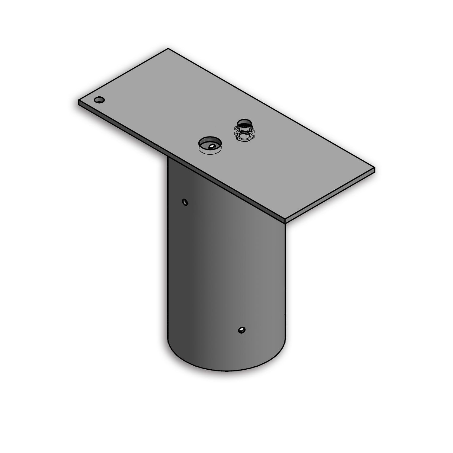 ISOLED Traverse mit Zopfmaß 89/108mm für 1 Flutlicht - 1