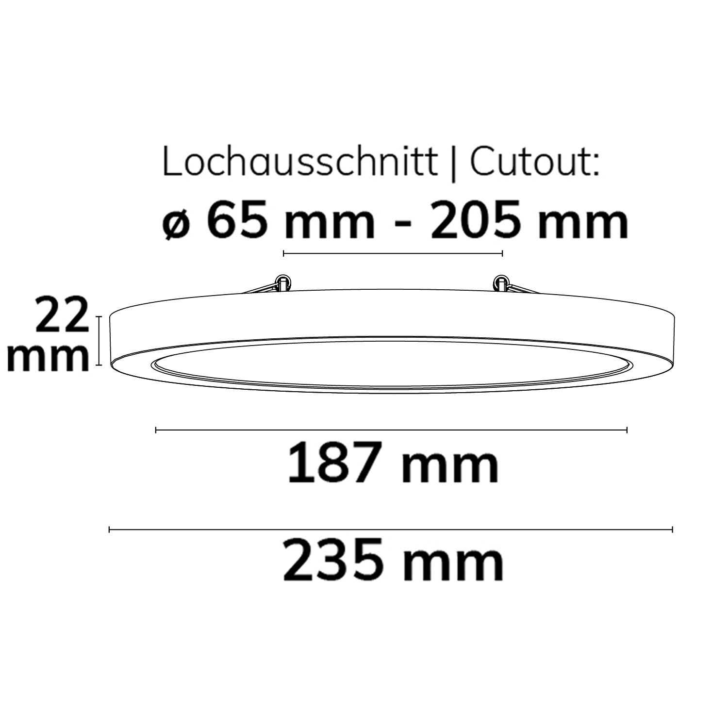 ISOLED LED Aufbau/Einbauleuchte Flex Pro DN235, 16W, weiß, 120lm/W, 3000|3500|4000K, dimmbar - 4