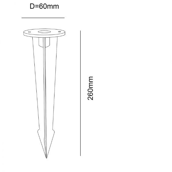 ISOLED Erdspiess für Wegeleuchte Poller 1 - 2