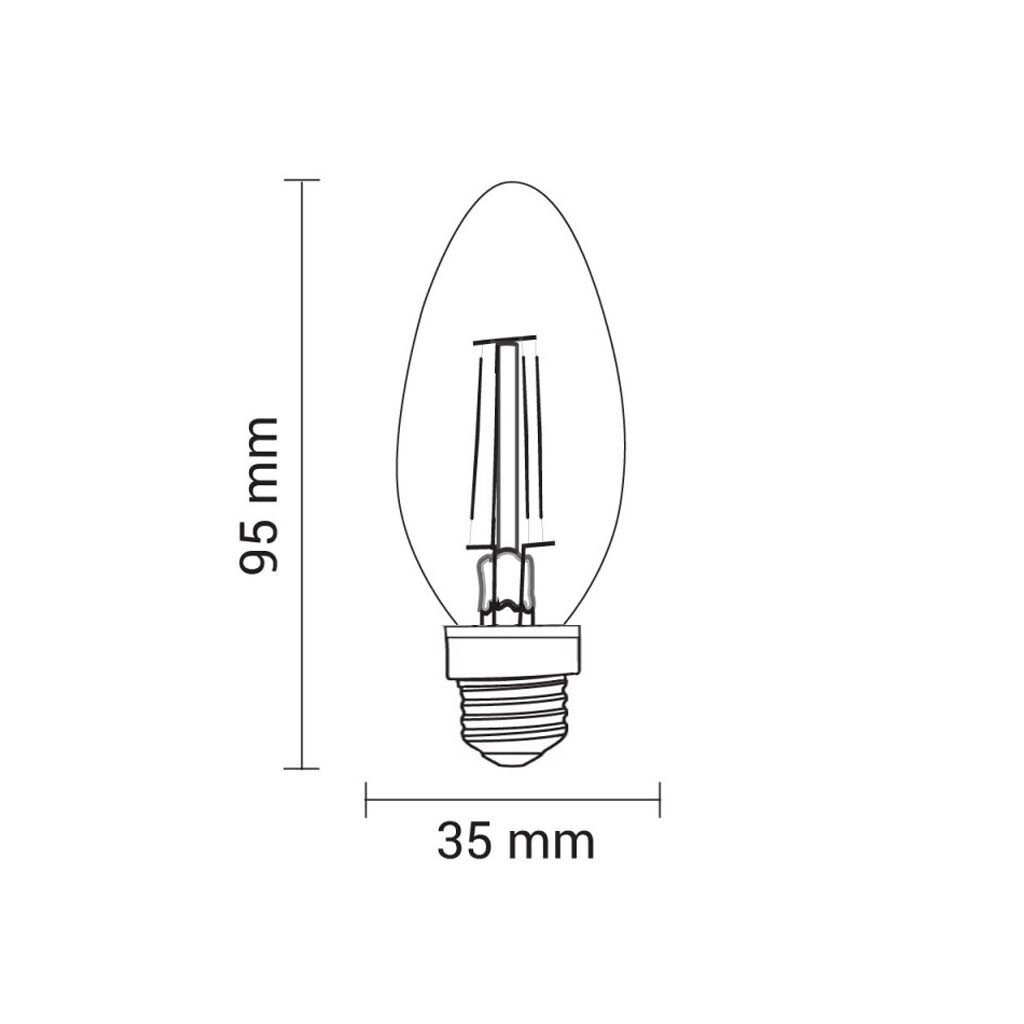 Emilum LED-Filament Kerze, 24V, 5W, 2700K, E27 - 4