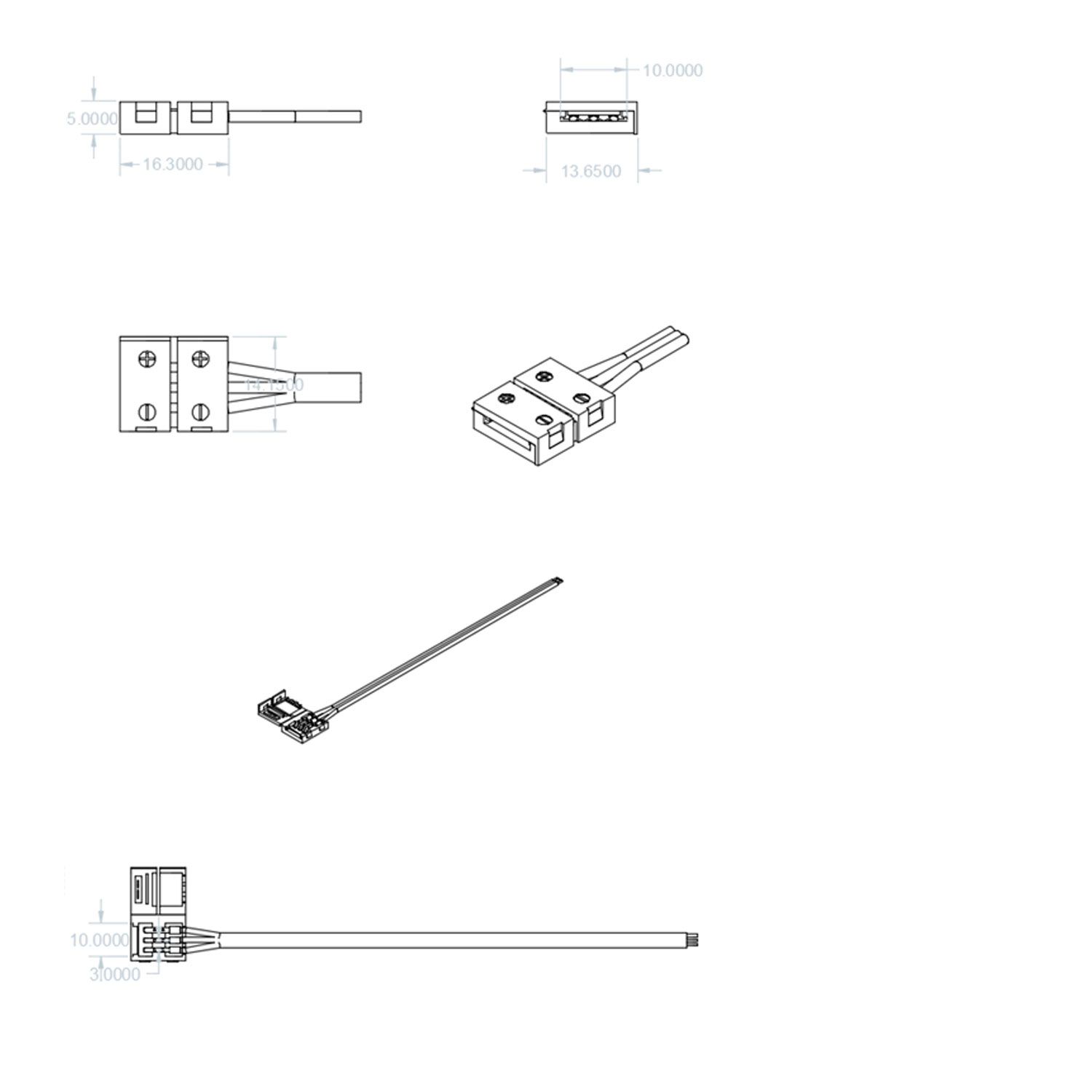 ISOLED Clip-Kabelanschluss (max. 5A) C1-310 für 3-pol. IP20 Flexstripes mit Breite 10mm, Pitch >12mm - 2