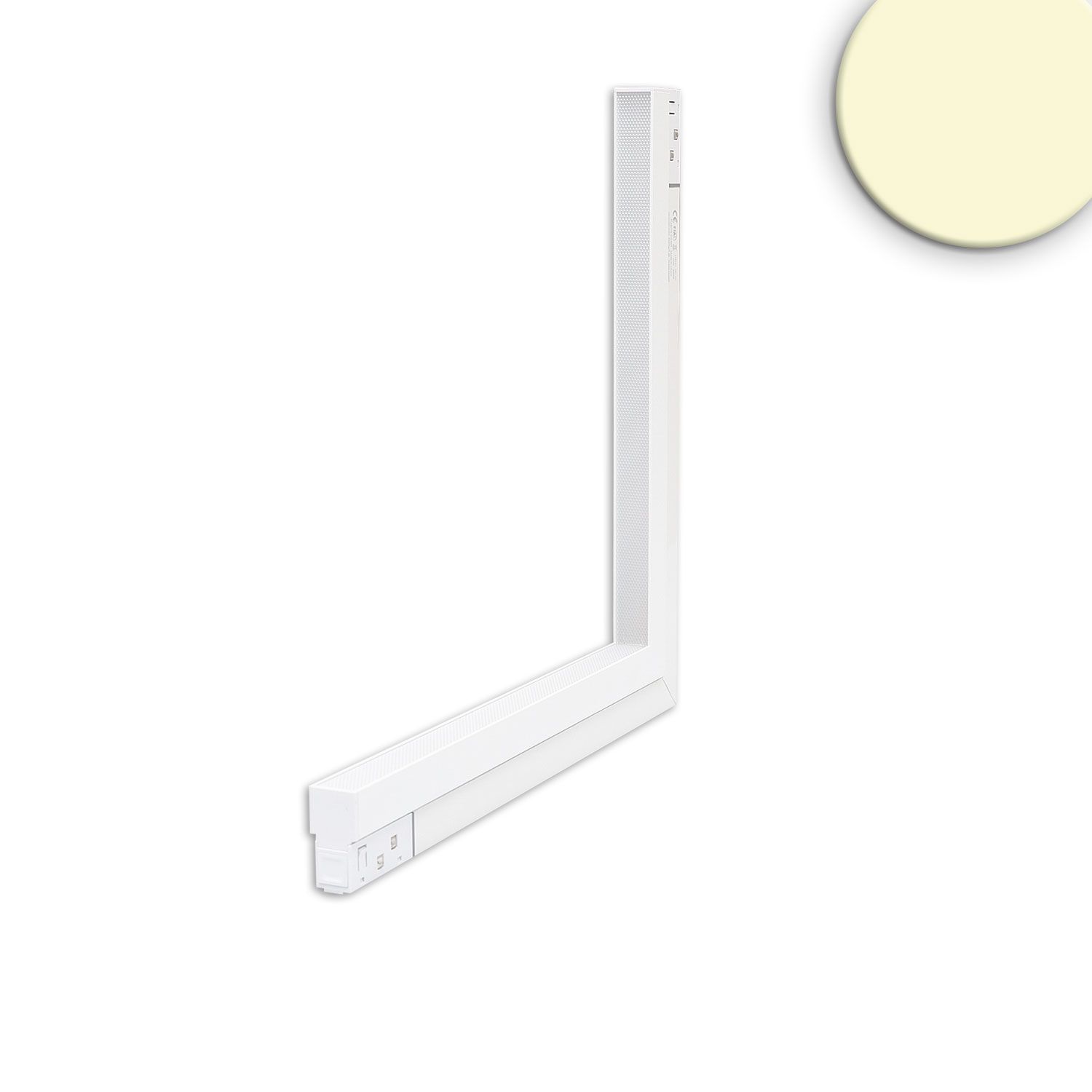 ISOLED Track48 Eckleuchte vertikal weiß, 20W, 120°, 48V DC, 3000K, CRI90, prismatisch, Line+, DALI dimmbar - 1
