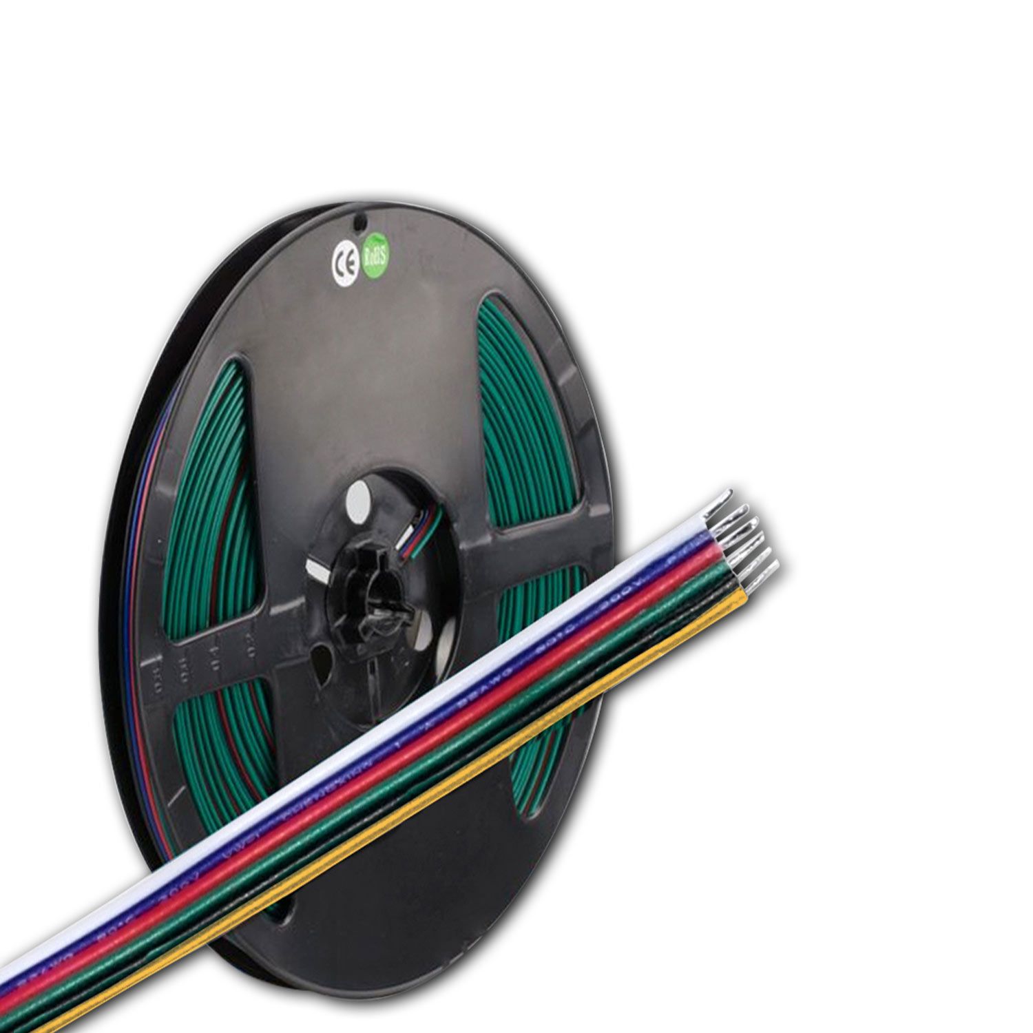 ISOLED Kabel RGB+W+WW 10m Rolle 6-polig 0,5mm² H03VH-H AWG20 ISOLED Kabel RGB+W+WW 10m Rolle 6-polig 0,5mm² H03VH-H AWG20 - 1