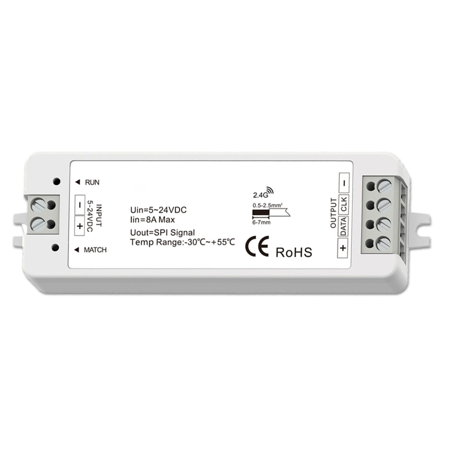 ISOLED LED FUNK SPI-Controller für 8 - 1024 Pixel inkl. Fernbedienung, 12-24V DC, 8A - 3