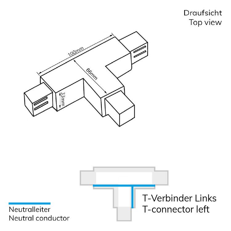 ISOLED 3-Phasen S1 T-Verbinder N-Leiter links, Schutzleiter rechts, weiß - 2