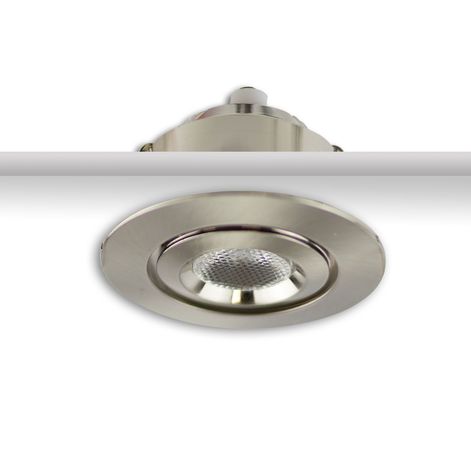 ISOLED LED Einbauleuchte MiniAMP Alu gebürstet, 3W, 12V DC, warmweiß, dimmbar, 100cm Kabel - 3