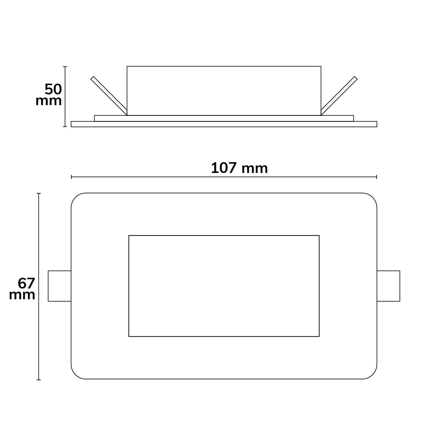 ISOLED LED Wandeinbauleuchte eckig, 2,5W, IP65, ColorSwitch 3000|4000|6000K, inkl. Einputzdose - 3