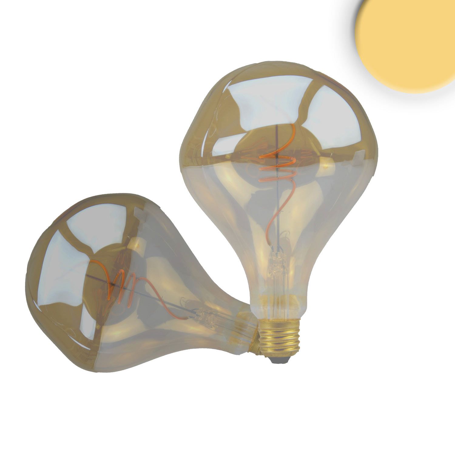 ISOLED E27 Vintage Line LED Roundbulb A125, unregular, Amber, 4W, 2200K ISOLED E27 Vintage Line LED Roundbulb A125, unregular, Amber, 4W, 2200K - 1