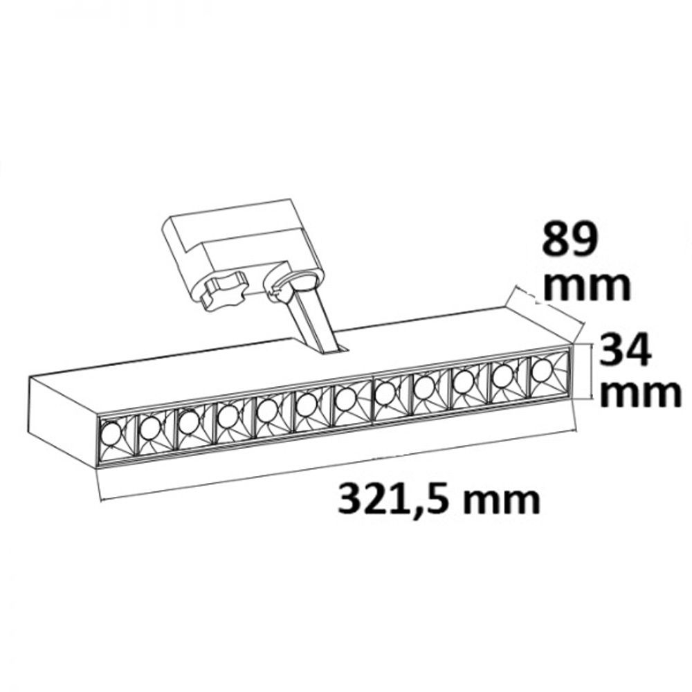 ISOLED 3-Phasen Raster-Schienenstrahler, 35W, 45°, schwarz matt, 4000K - 3