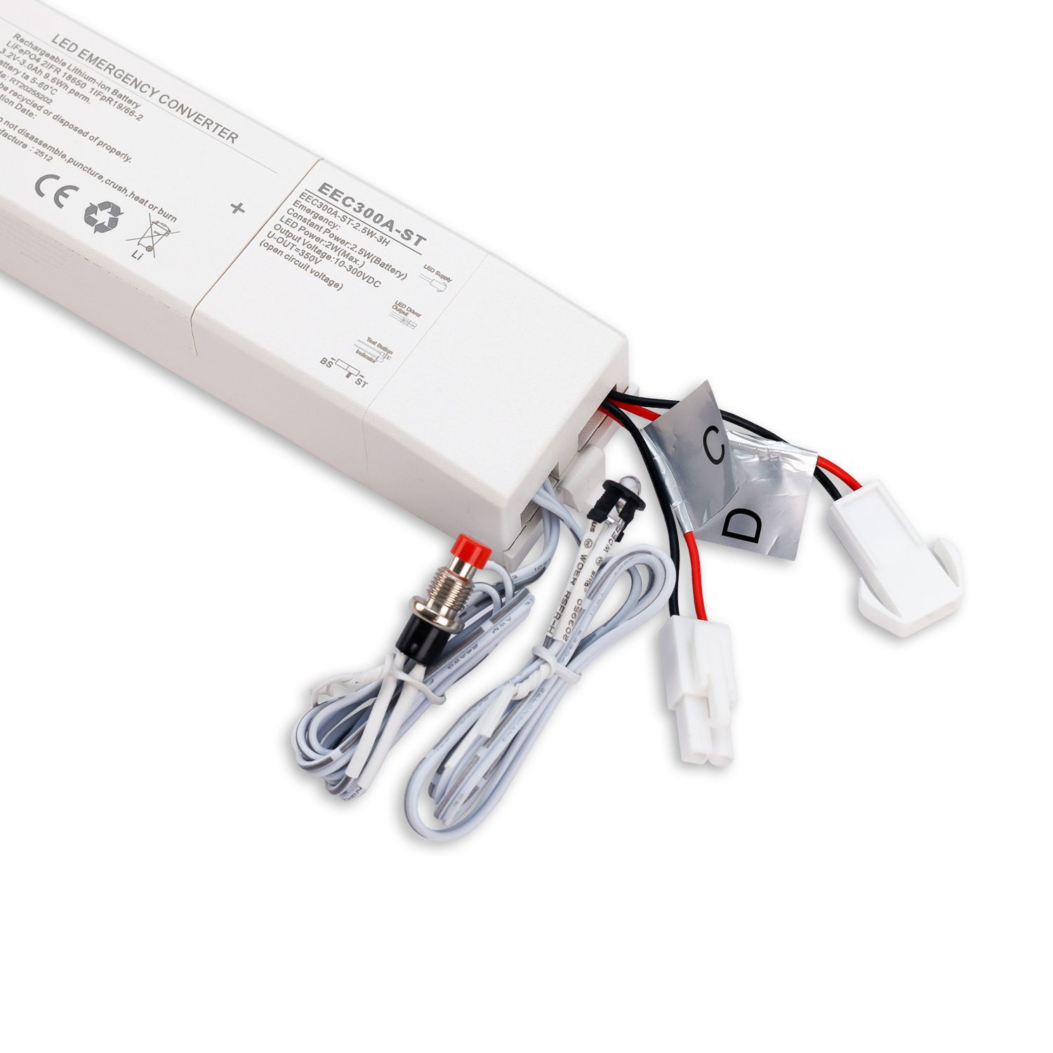 ISOLED Notlicht Akkumodul 3000 mAh, 2,5W 3h (30-300V) für nicht dimmbare Wannenleuchten HEQ anschlussfertig - 3