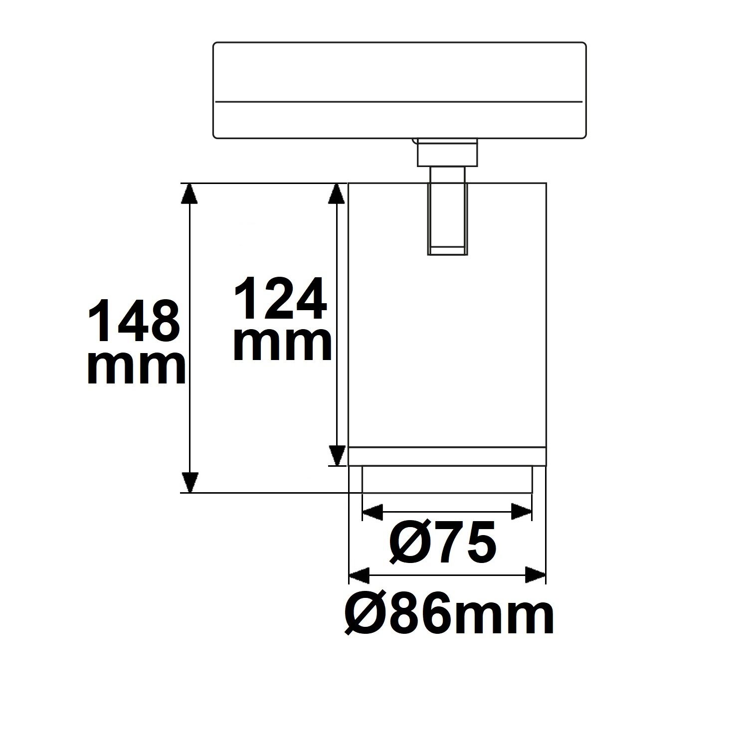ISOLED 3-Phasen Schienenstrahler fokussierbar, 34W, 20°-70°, schwarz matt, Bread 2700K - 3
