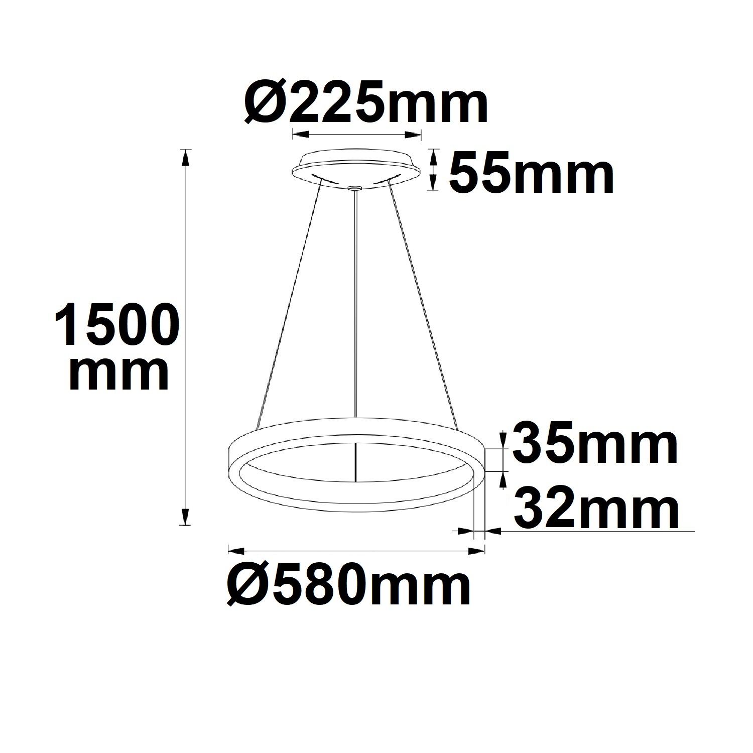 ISOLED LED Hängeleuchte Orbit 580, weiß, 48W, rund, ColorSwitch 3000|3500|4000K, dimmbar - 3