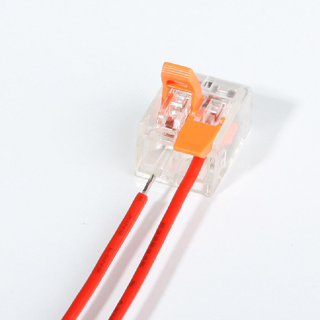 Emilum Verbindungsklemme, 2-polig, 0.2-4 mm², Transparent, Orange (ähnlich WAGO 221-412) - Produktbild 1