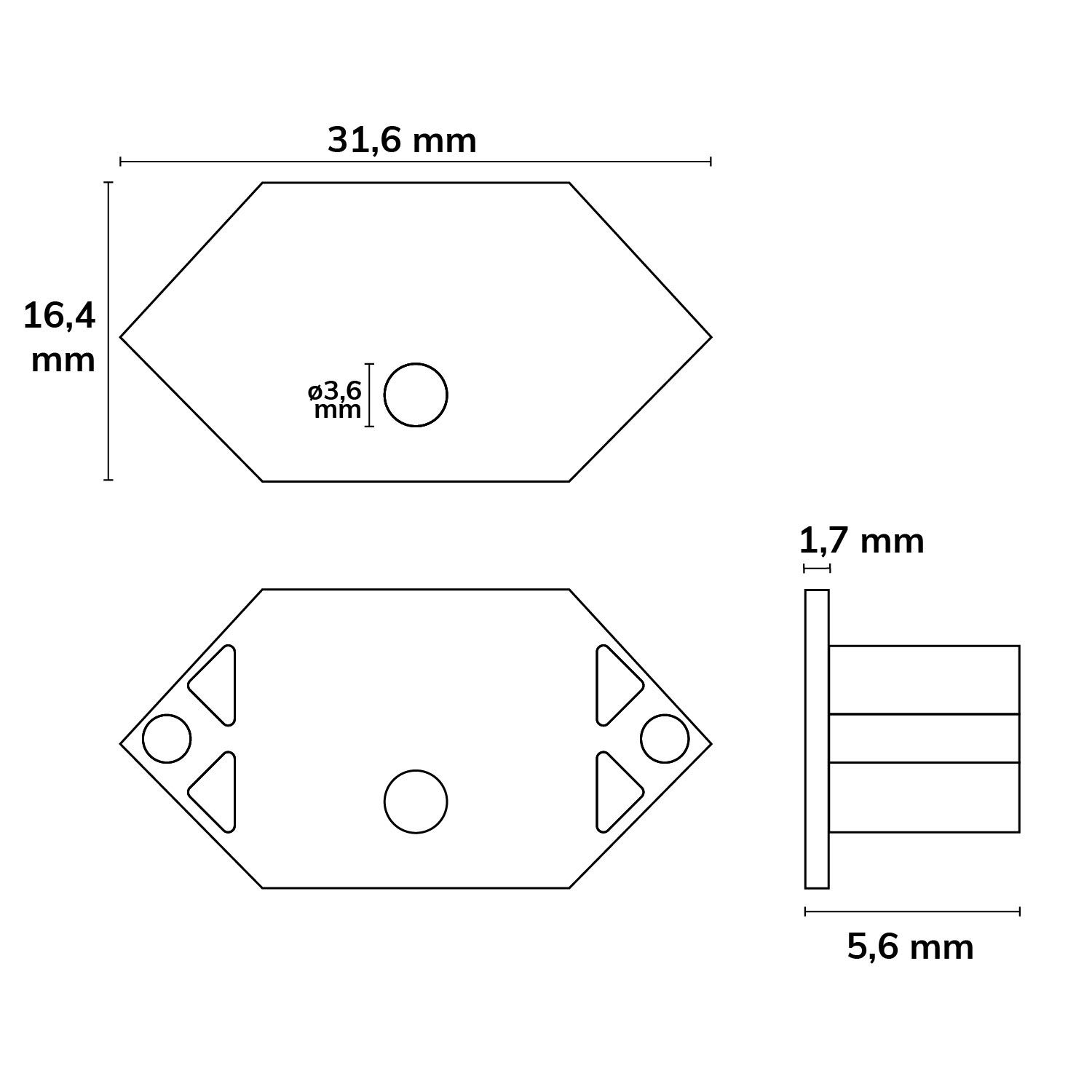 ISOLED Endkappe E207 für LED Fliesenprofil Inneneck, mit Kabeldurchführung, 1STK - 3