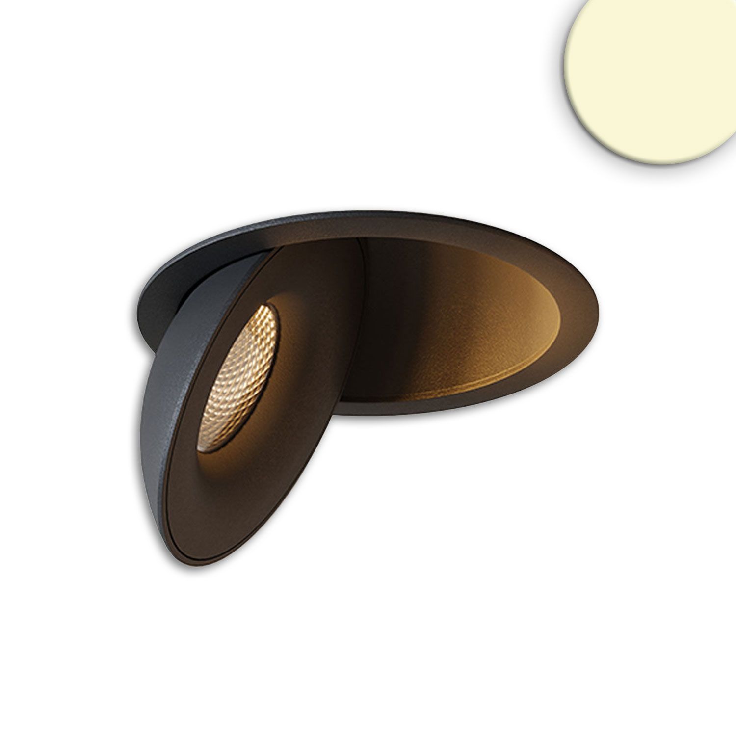 ISOLED LED Einbauleuchte Sphere schwarz/schwarz, 2700K, 10W, CRI90, dimmbar - 1
