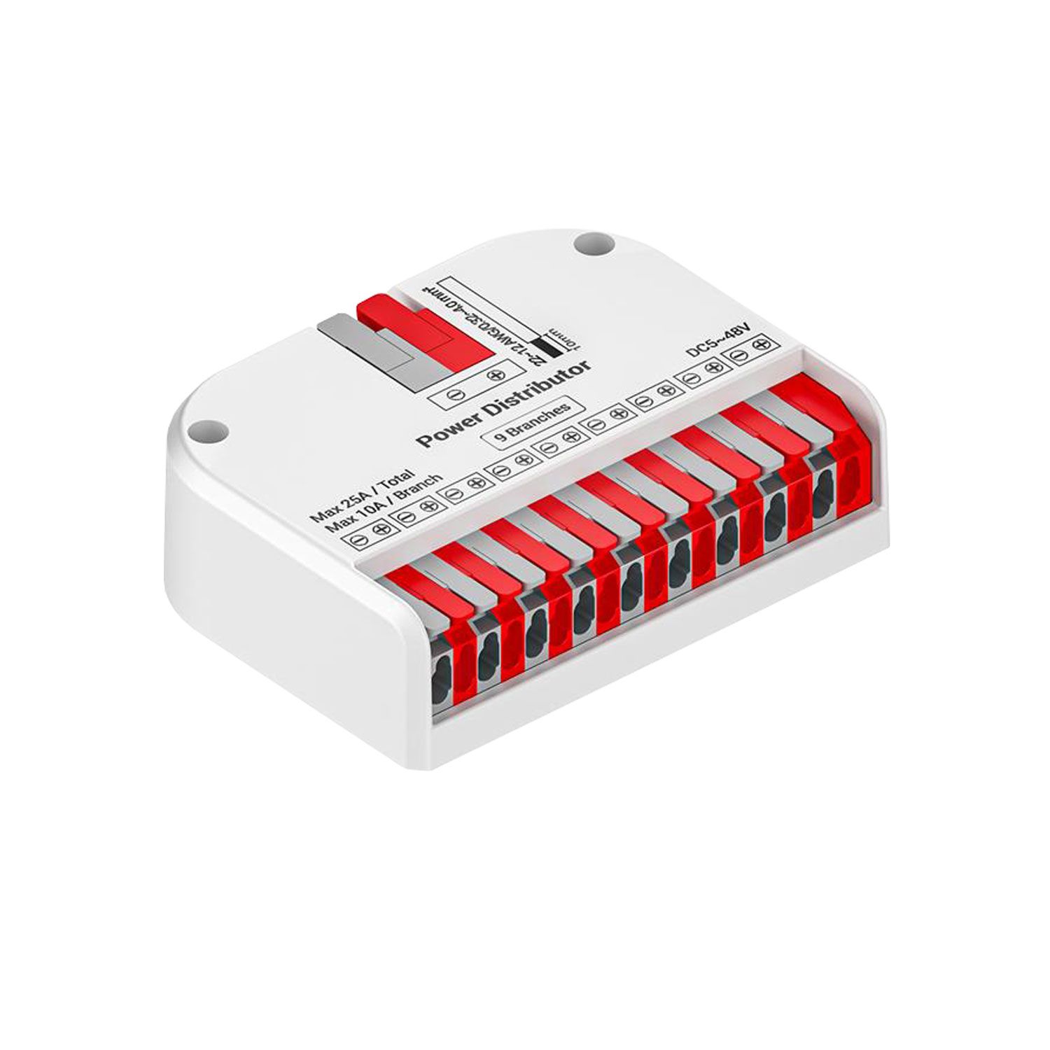 ISOLED PowerSplitter 2-pol. x 9, 5-48V DC, 0.5mm² - 3mm² (6-10A) auf 0.25 - 1,5mm² (3-10A), weiß, max. 25A ISOLED PowerSplitter 2-pol. x 9, 5-48V DC, 0.5mm² - 3mm² (6-10A) auf 0.25 - 1,5mm² (3-10A), weiß, max. 25A - 1