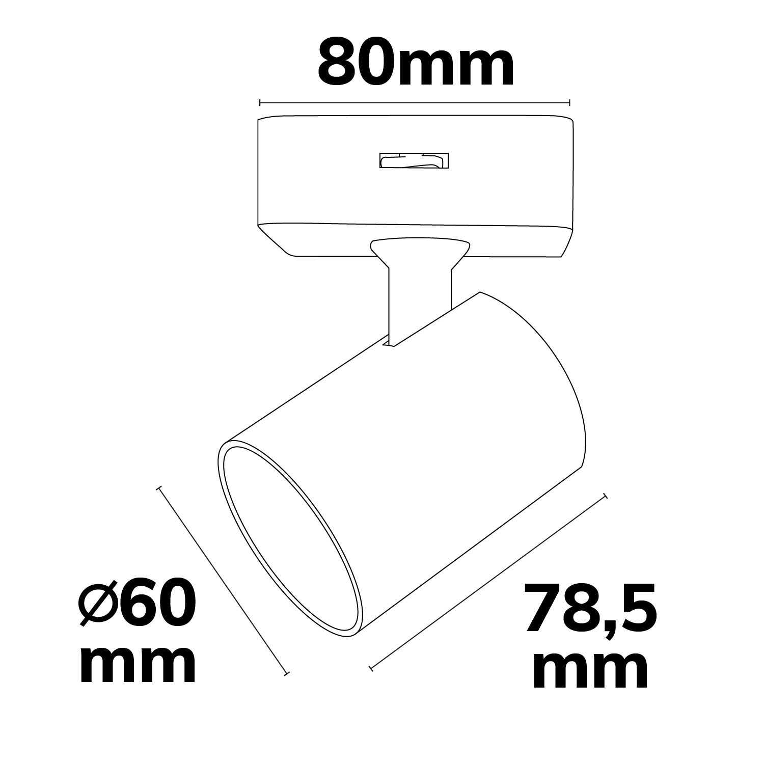 ISOLED Wand-/Deckenleuchte GU10 Single, IP20, schwarz, mit Ein/Aus- Schalter, exkl. Leuchtmittel - 4