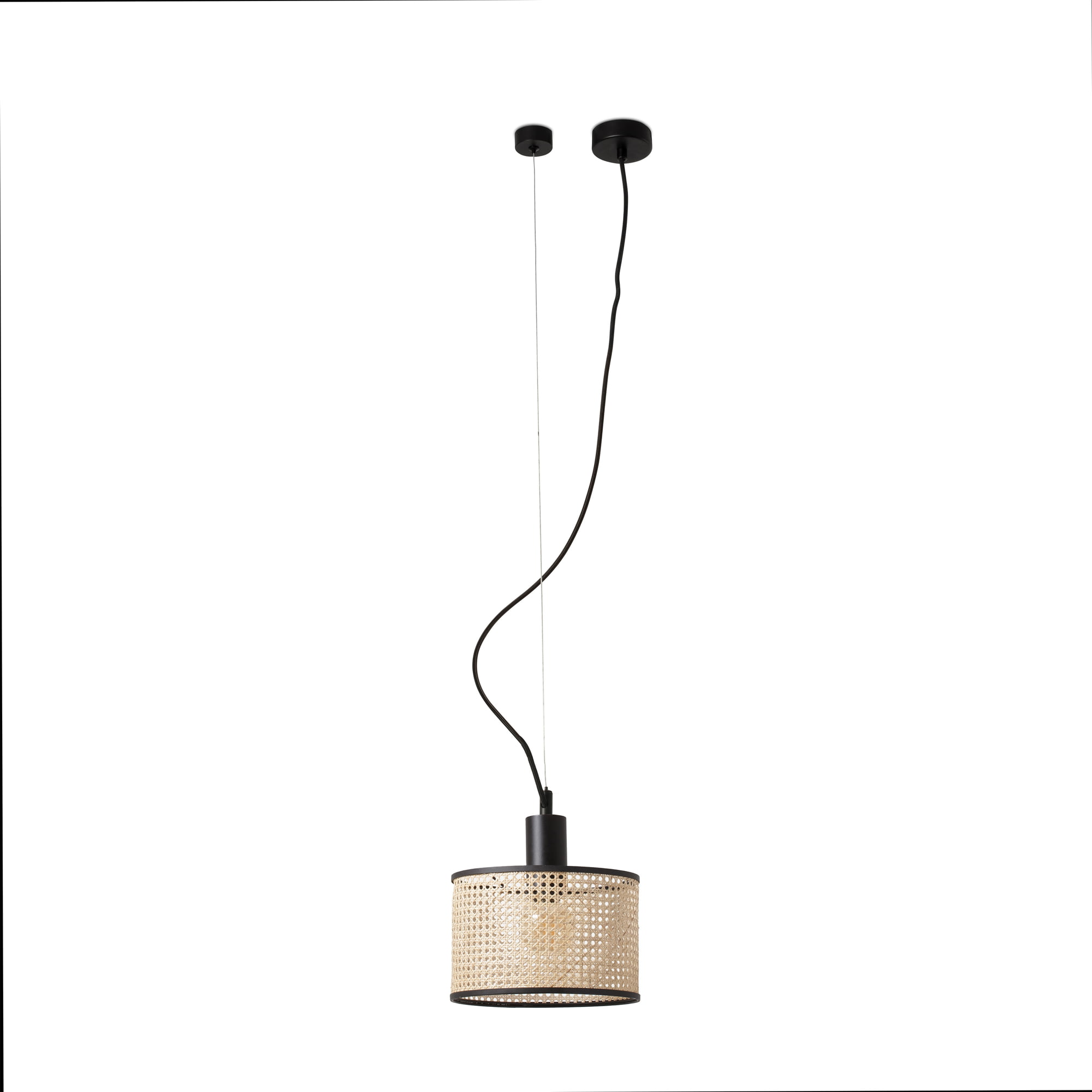 Faro MAMBO 210 Pendelleuchte schwarz/rattan - 1