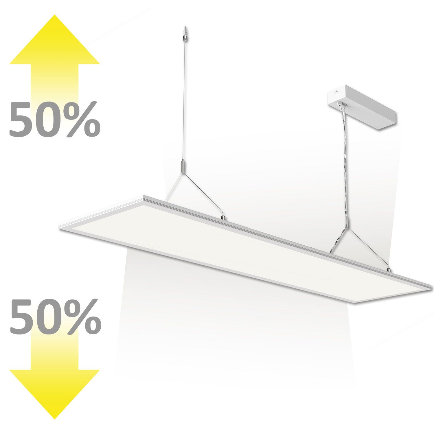 ISOLED LED Office Hängeleuchte Up&Down, 20W+20W, 30x120cm, weiß, UGR